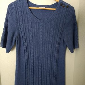 Loft Blue Short Sleeve Sweater Dress M
